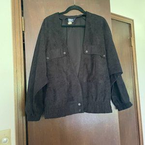 Vintage Lilly Sports by Lilly of California Black Polyester Bomber Jacket Large